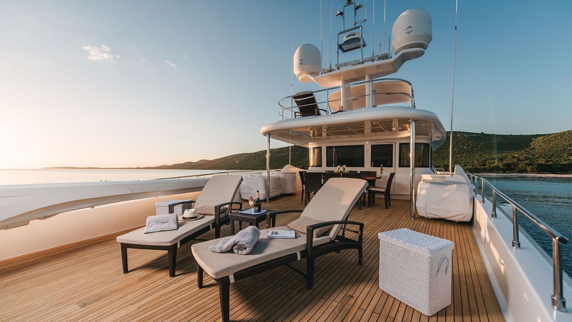 "KLOBUK", a 2005 Ferretti Yachts 30.95m motor yacht for charter, sundeck