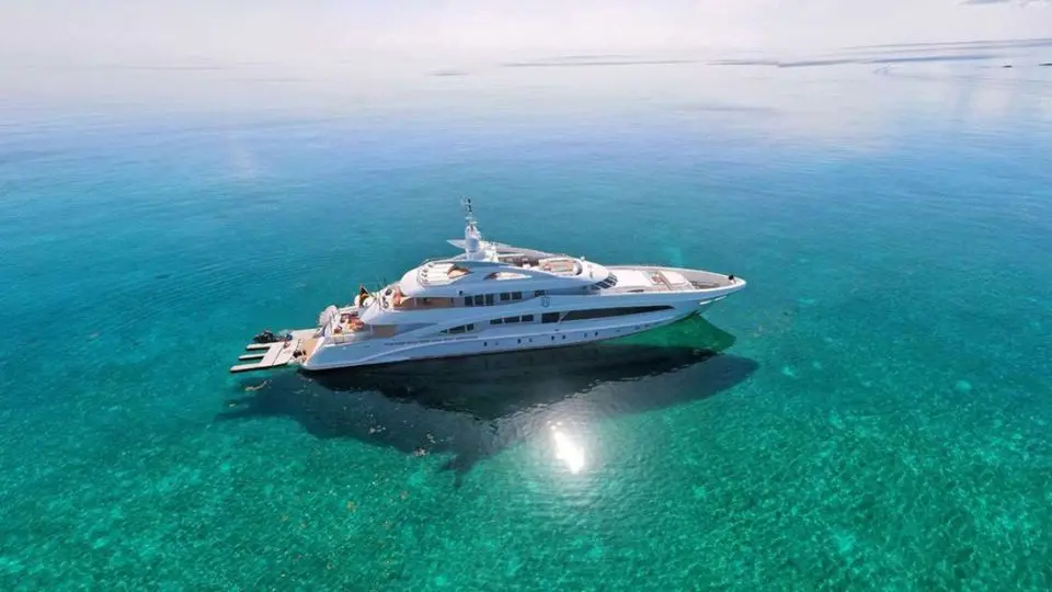 "KNIGHT", a 2011 Heesen Yachts 49.68m motor yacht for charter, aerial