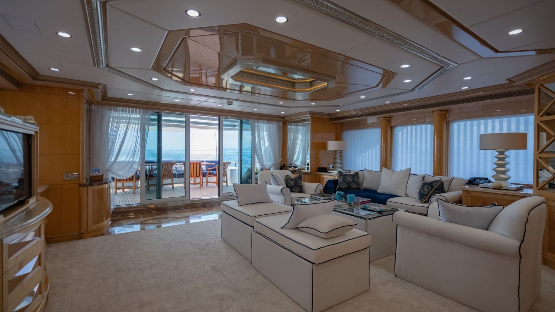 "LADY AZUL", a 2001 Heesen Yachts 39.4m motor yacht for charter, main salon