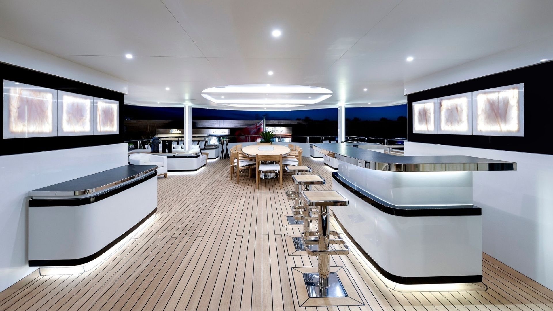 "LIQUID SKY", a 2017 CMB Yachts 47m motor yacht for charter, sundeck bar