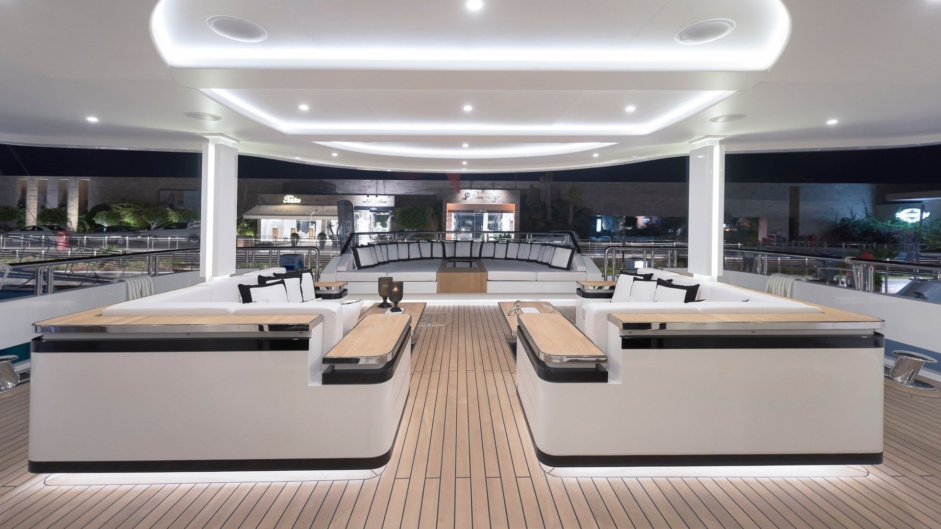 "LIQUID SKY", a 2017 CMB Yachts 47m motor yacht for charter, beach club