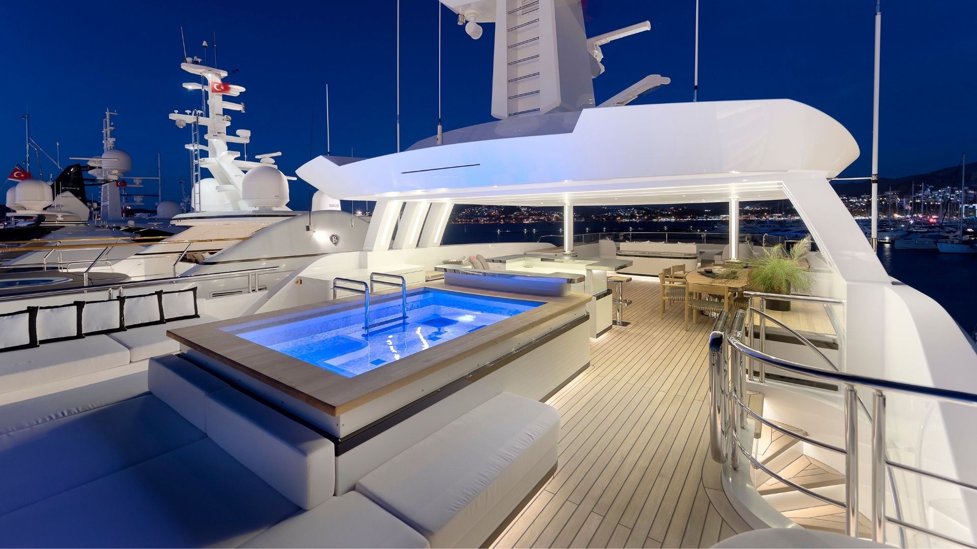 "LIQUID SKY", a 2017 CMB Yachts 47m motor yacht for charter, sundeck jacuzzi