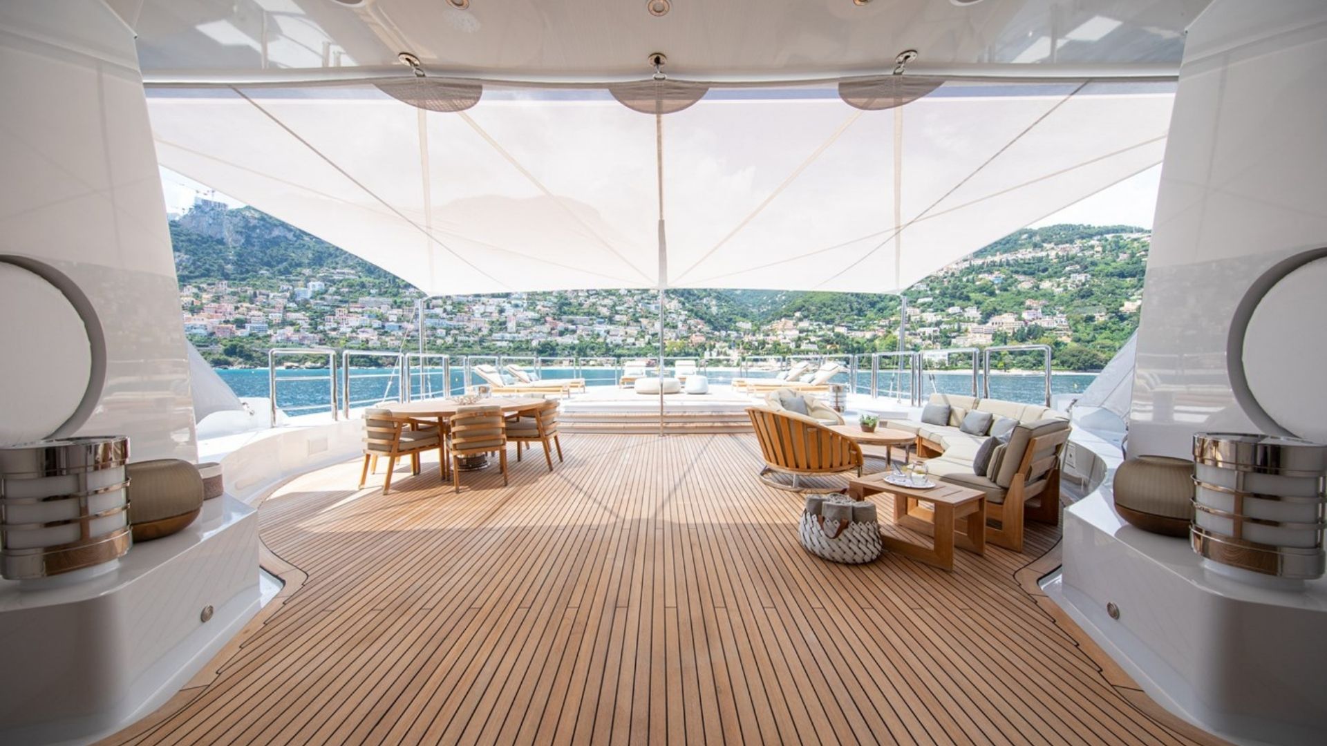 "AHS", a 2005 Oceanco 66m motor yacht for charter, aft deck