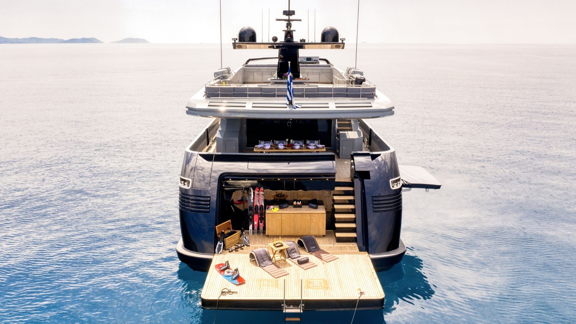 "MADO", a 2009 Admiral Yachts 39.25m motor yacht for charter, transom