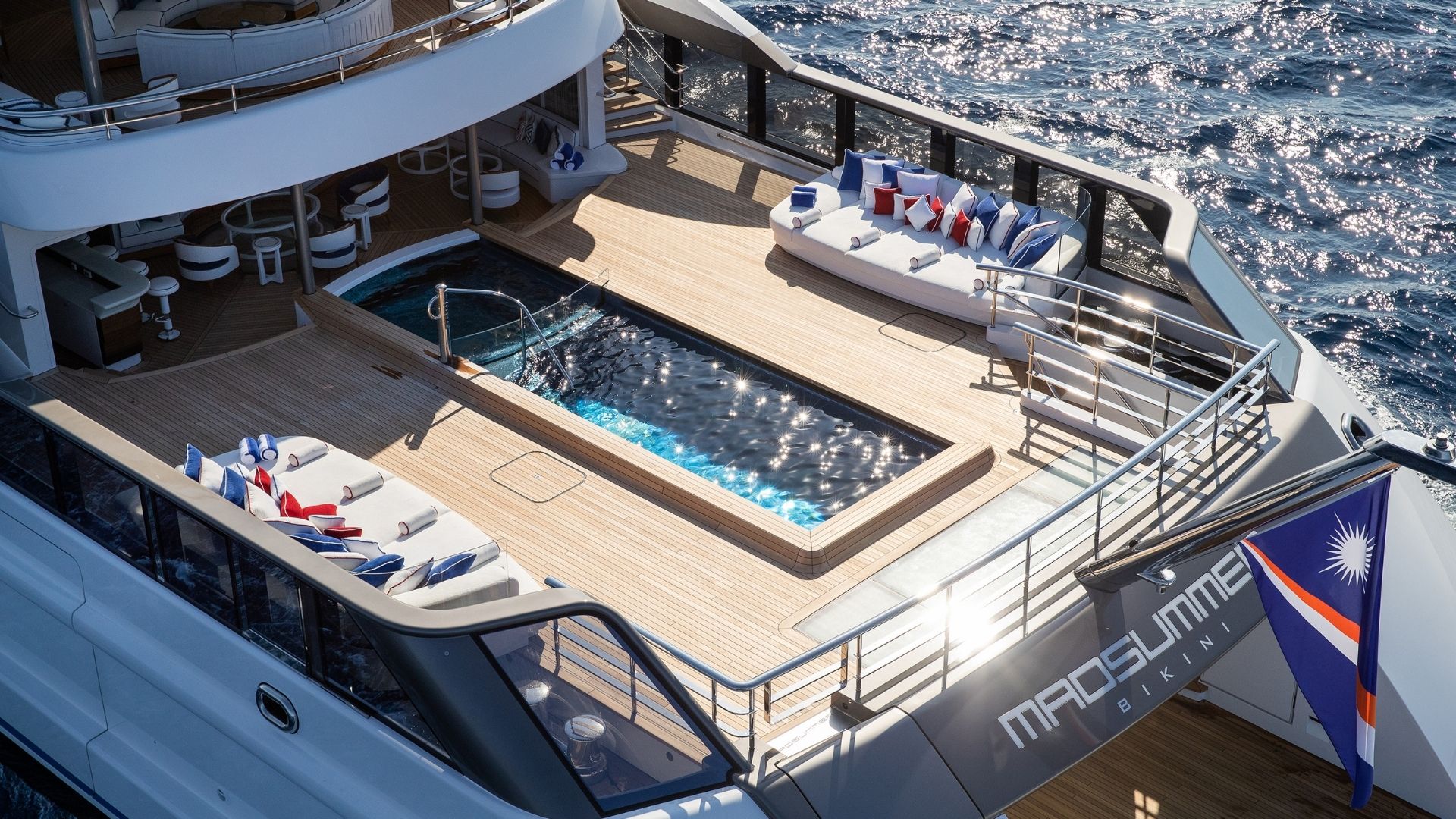 "CC-SUMMER", a 2019 Lurssen 95m motor yacht for charter, aerial