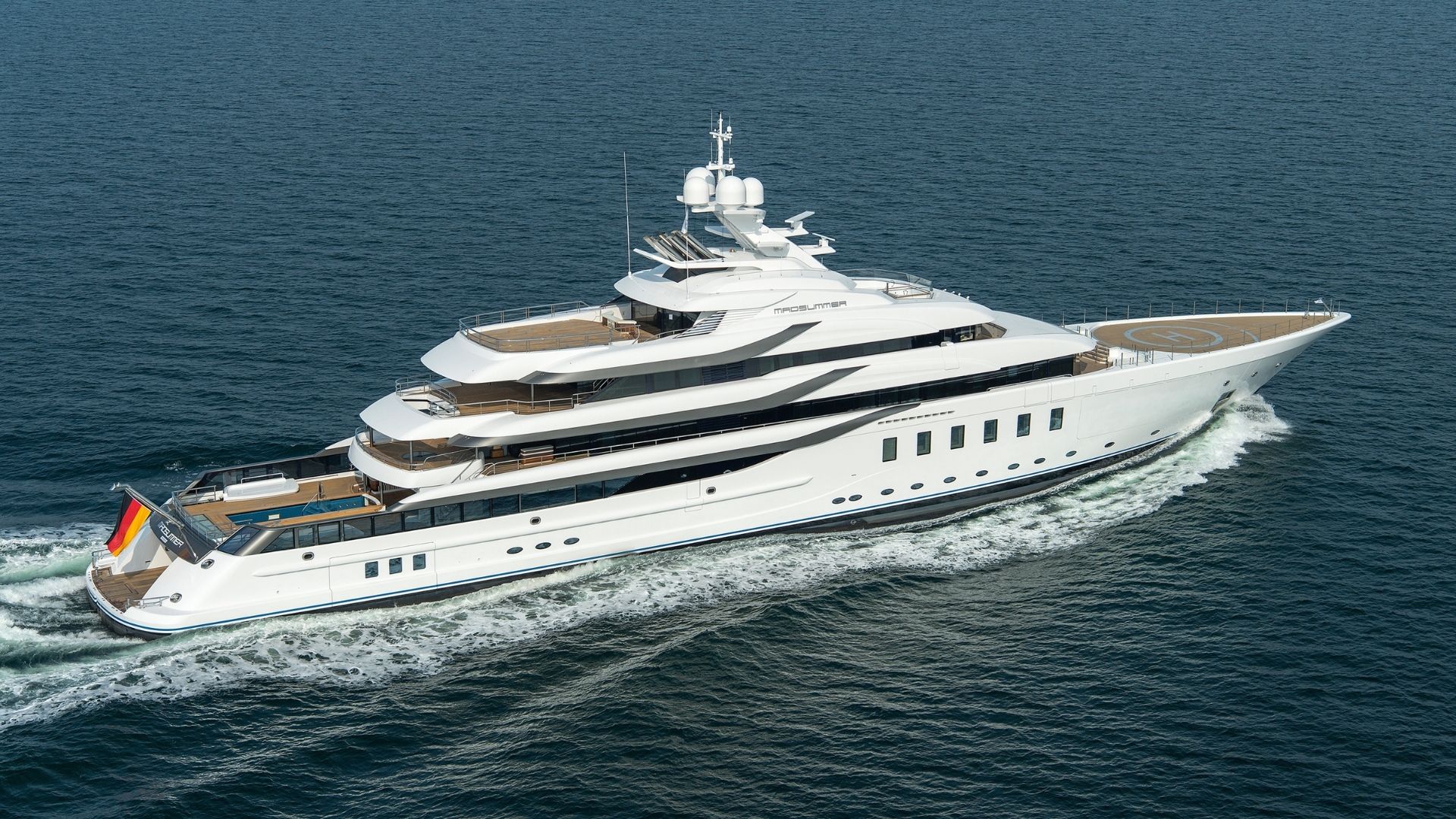 "CC-SUMMER", a 2019 Lurssen 95m motor yacht for charter, running