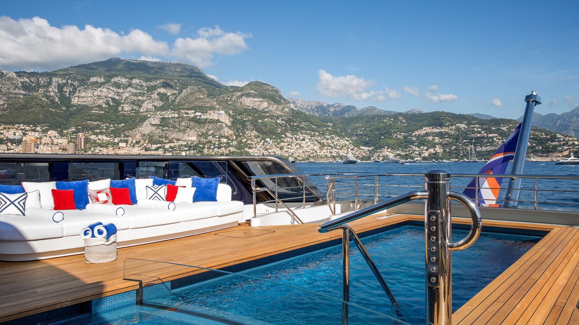 "CC-SUMMER", a 2019 Lurssen 95m motor yacht for charter, pool deck
