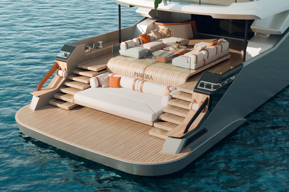 MAIORA 36 EXUMA, a 2028 MAIORA 36.9m motor yacht for sale, stern