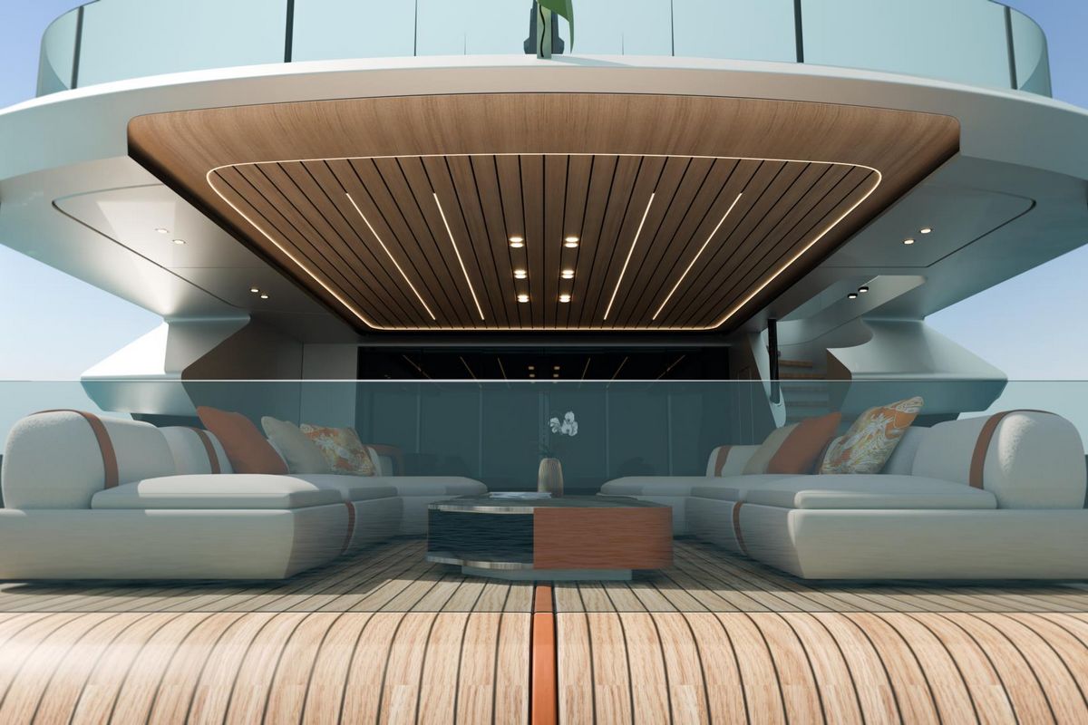 MAIORA 36 EXUMA, a 2028 MAIORA 36.9m motor yacht for sale, aft deck
