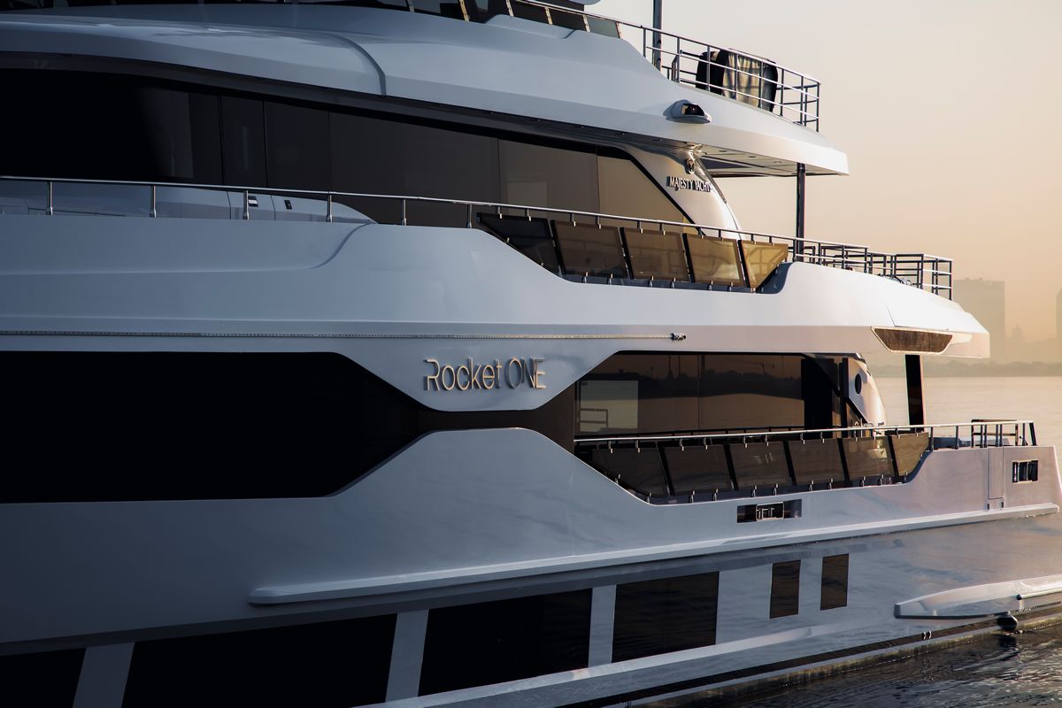 MAJESTY 120, a 2028 Majesty 37m motor yacht for sale, profile starboard