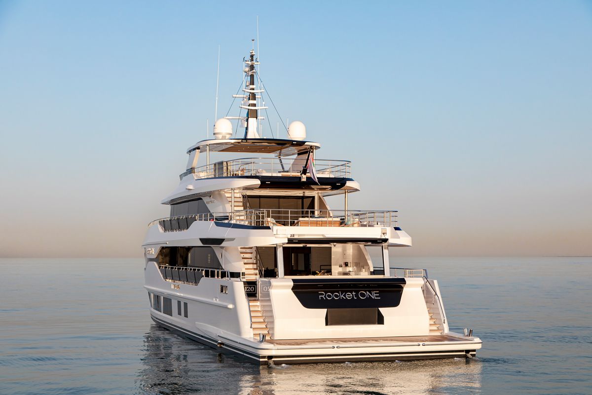 MAJESTY 120, a 2028 Majesty 37m motor yacht for sale, stern