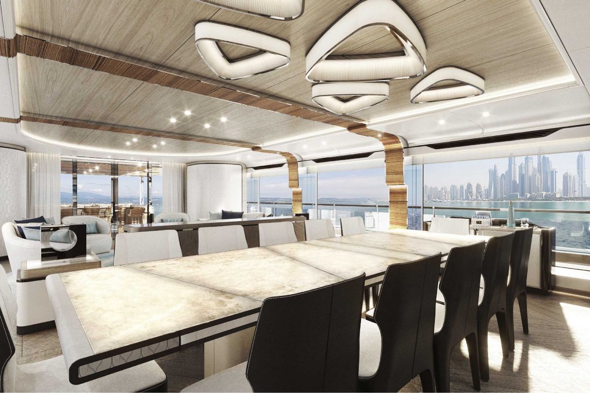 MAJESTY 160, a 2028 Majesty 49m motor yacht for sale, dining