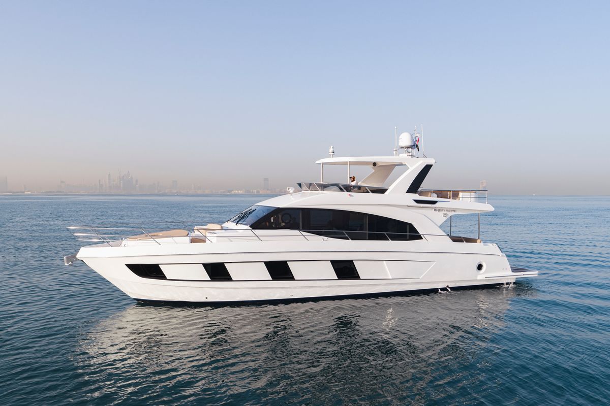 Majesty 62, a 2027 Majesty 18.78m motor yacht for sale, at anchor