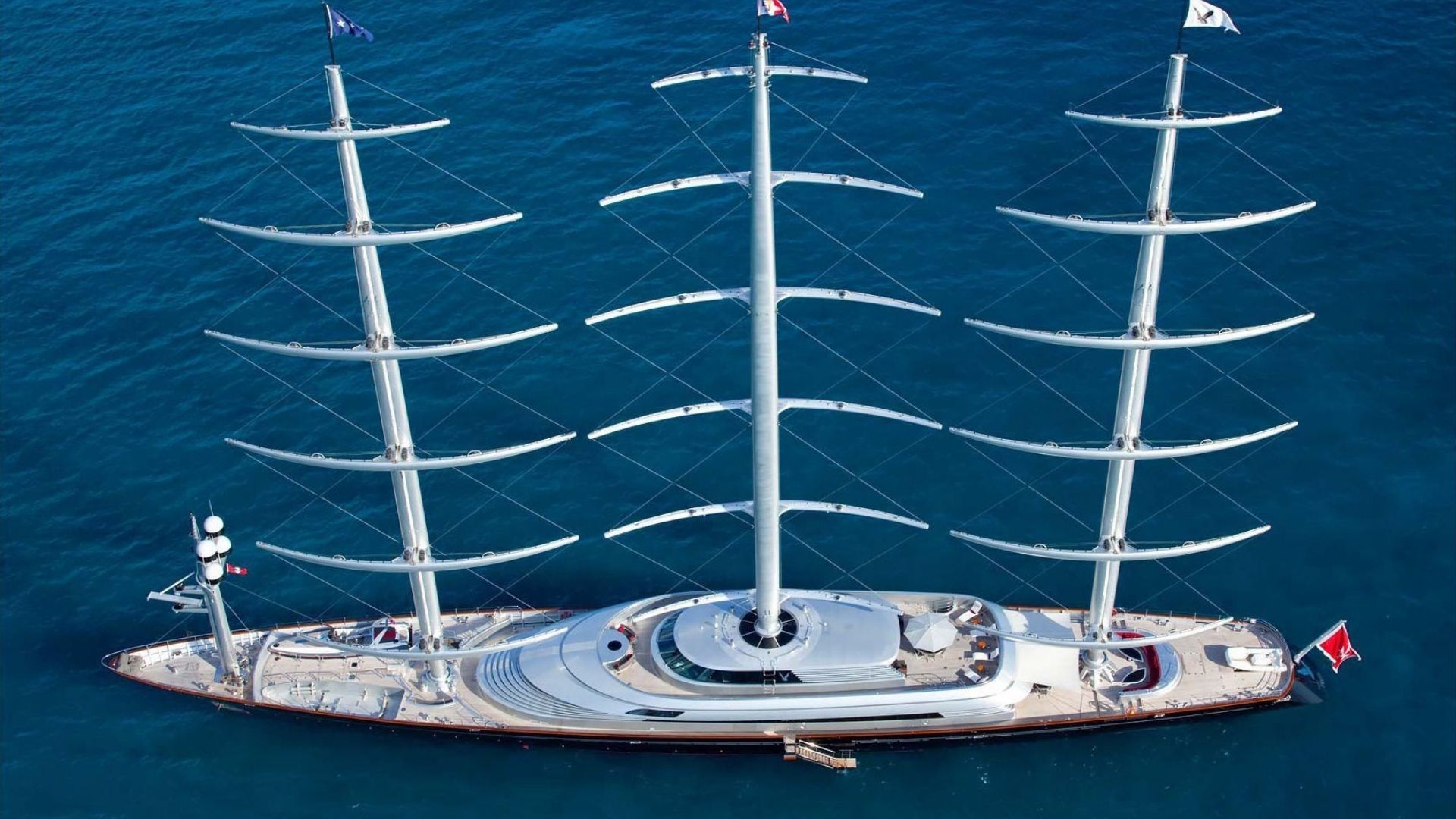 "MALTESE FALCON", a 2006 Perini Navi 88m sailing yacht for charter, profile port