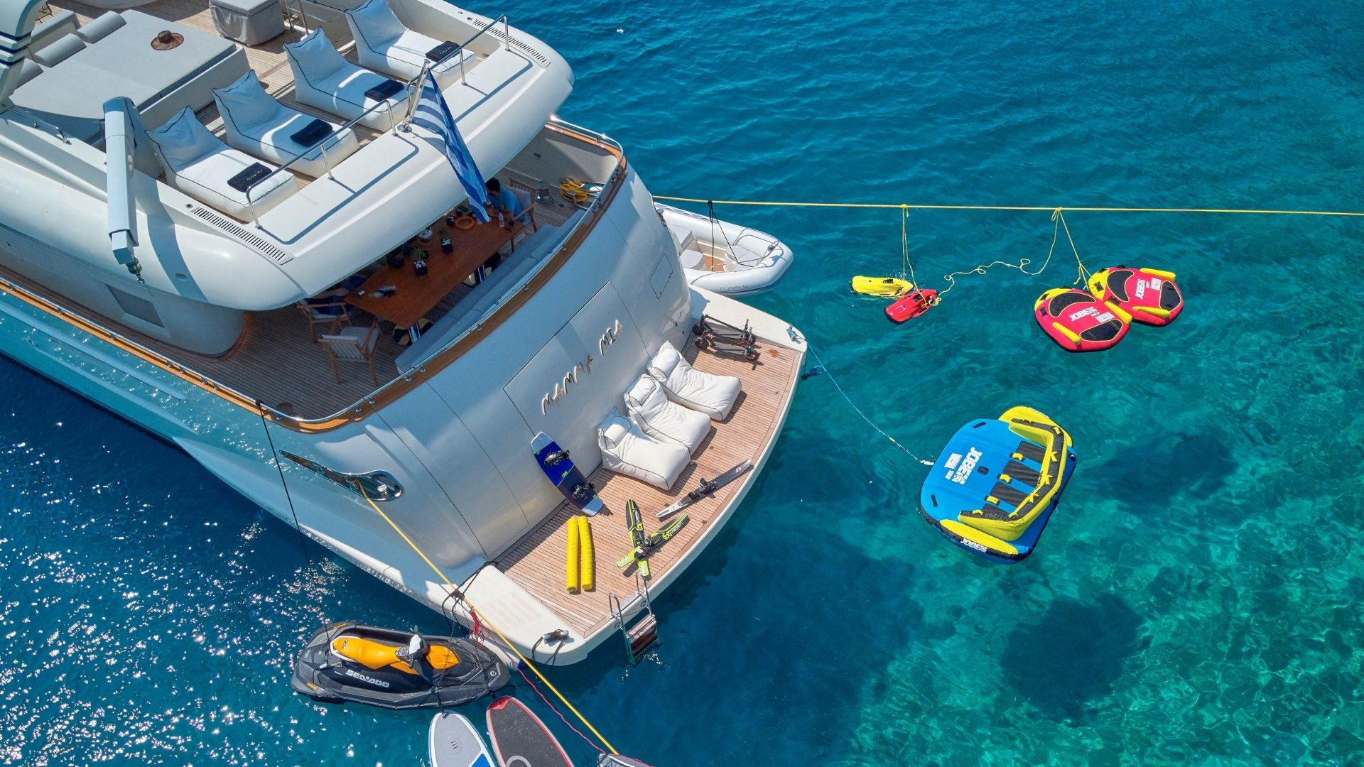 "MAMMA MIA", a 2008 Canados 33.88m motor yacht for charter, aerial