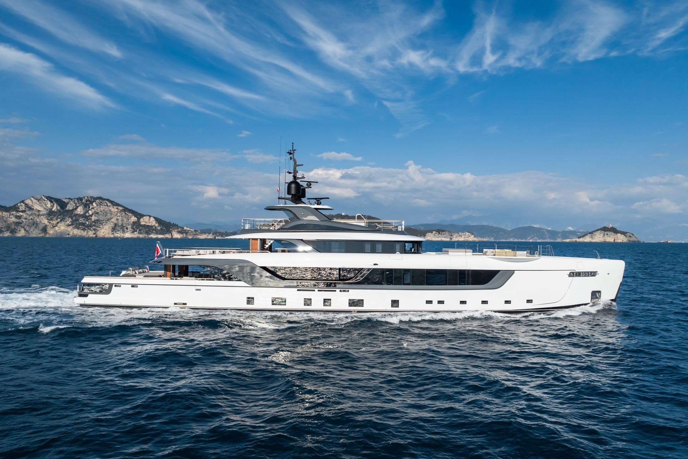 "NAVIS", a 2024 Admiral Yachts 55.2m motor yacht, for sale with Smart Yachts, profile starboard