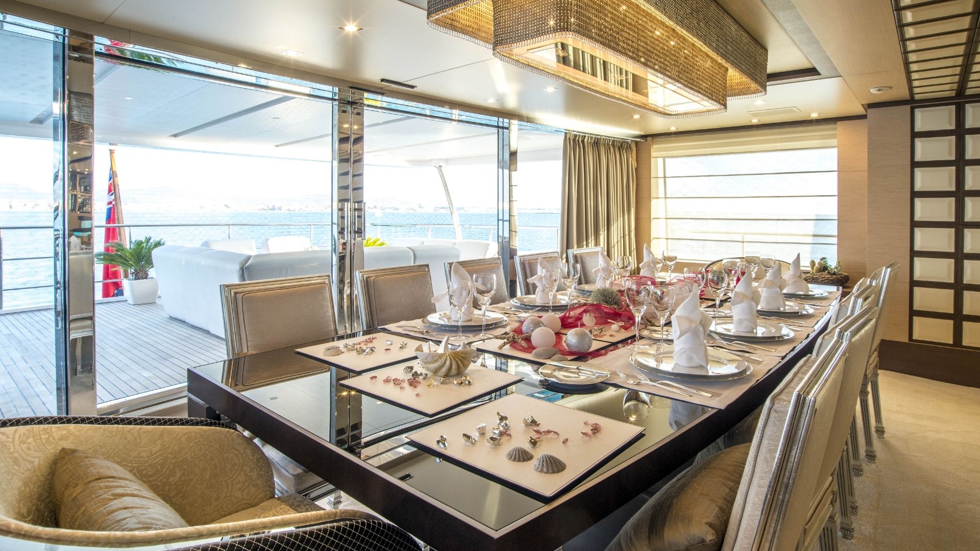 "NELA", a 2014 Benetti 42m motor yacht for charter, dining