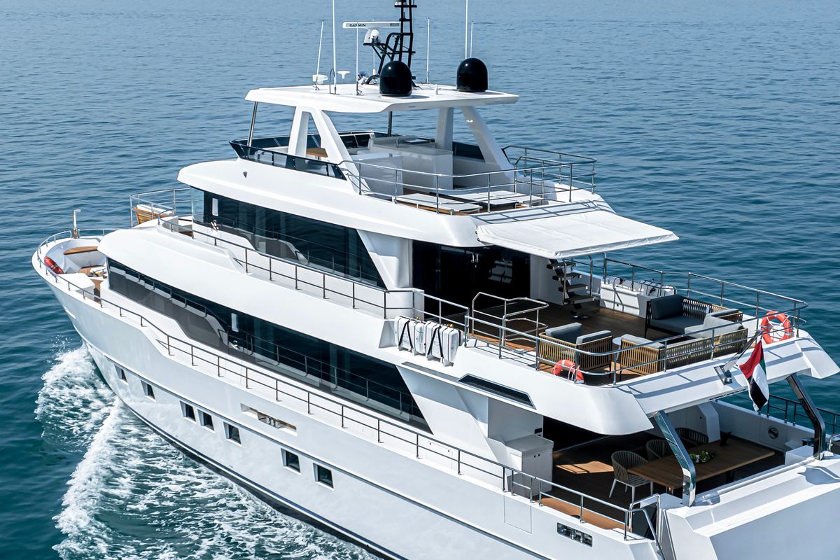 NOMAD 101, a 2028 Nomad Yachts 30.8m motor yacht for sale, aerial