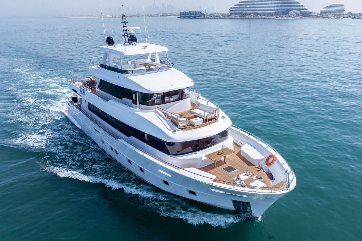 NOMAD 101, a 2028 Nomad Yachts 30.8m motor yacht for sale, aerial