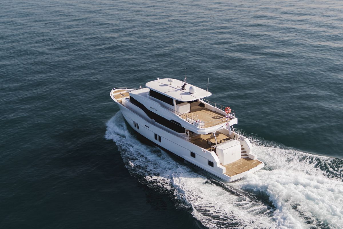 Nomad 70 SUV, a 2027 Nomad Yachts 21.5m motor yacht for sale, aerial