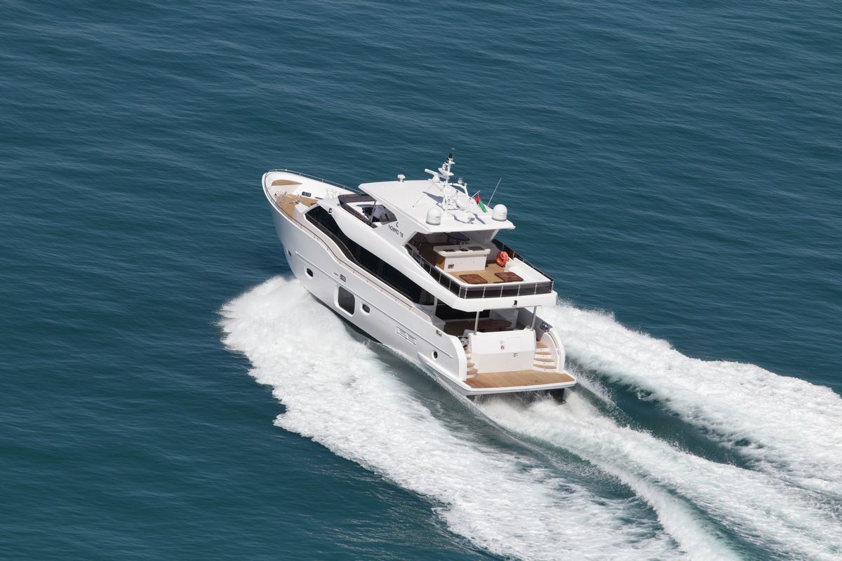 NOMAD 75, a 2027 Nomad Yachts 22.96m motor yacht for sale, aerial