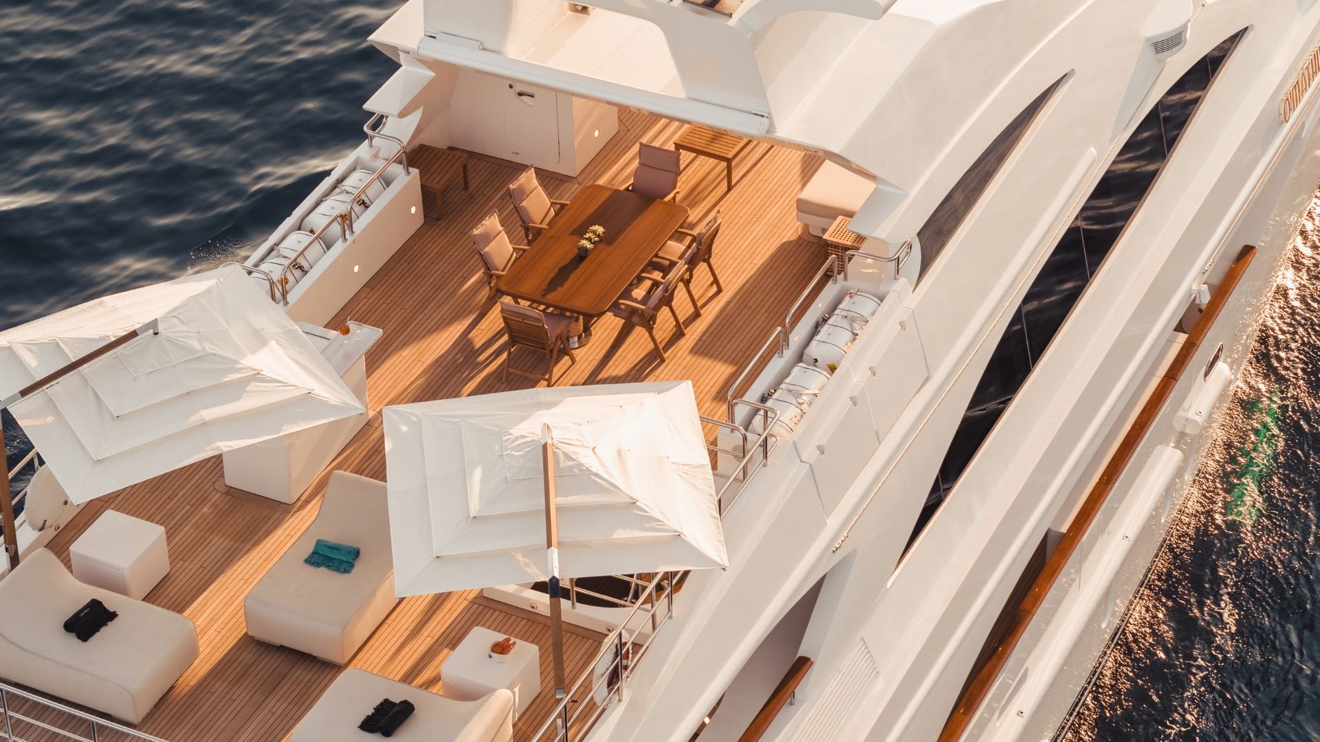 "O'MATHILDE", a 2018 Golden Yachts 56m motor yacht for charter, aerial