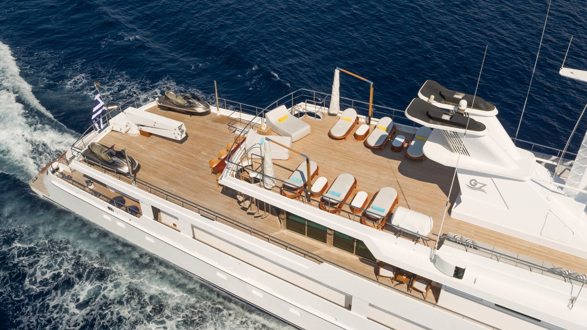 "O'NATALINA", a 1985 Picchiotti 56m motor yacht for charter, aerial