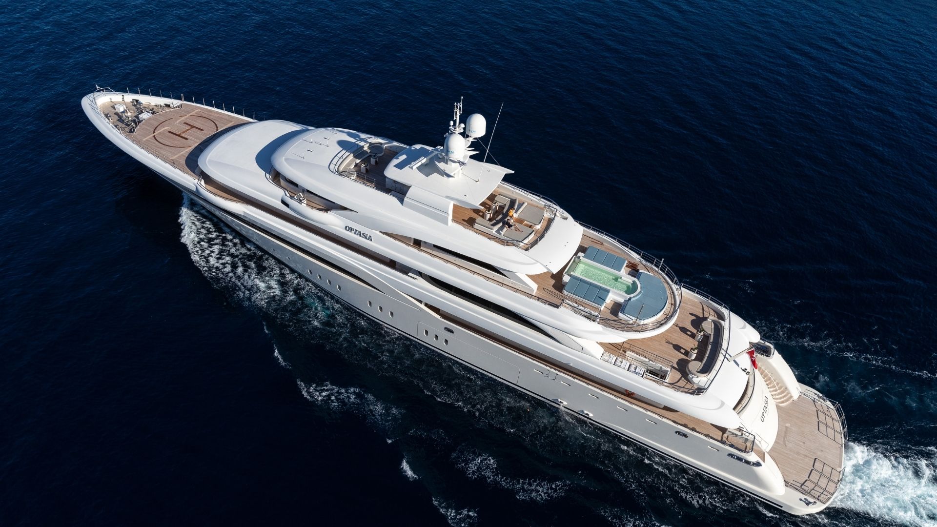 "O'PTASIA", a 2018 Golden Yachts 85m motor yacht for charter, aerial