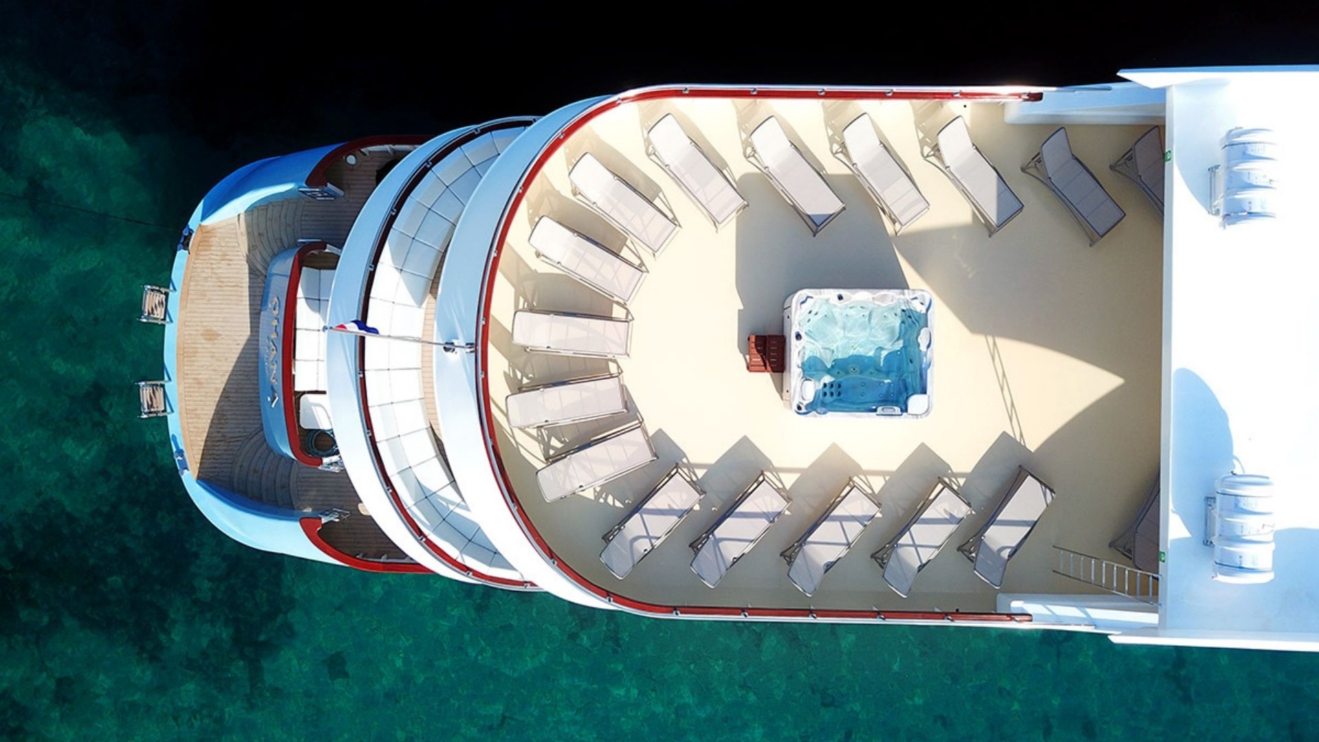"OHANA", a 2020 Custom 49m motor yacht for charter, aerial