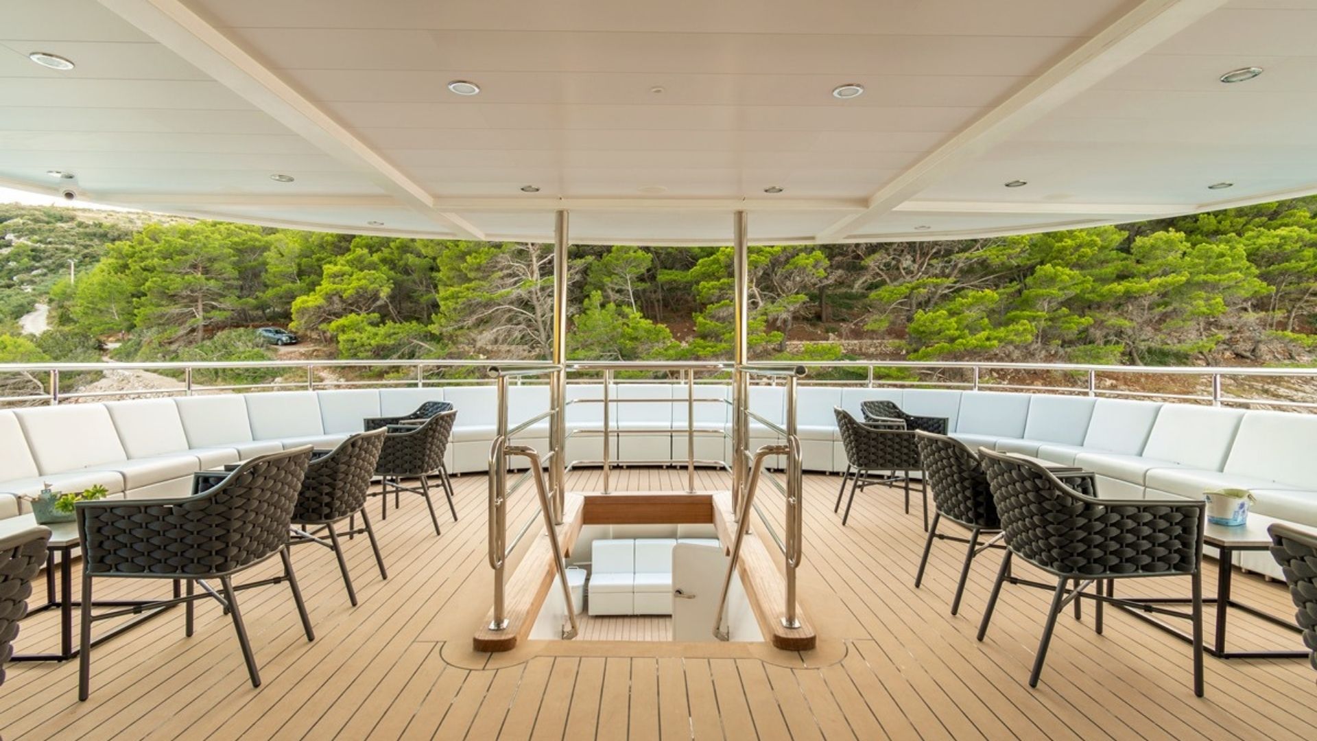 "OHANA", a 2020 Custom 49m motor yacht for charter, aft deck