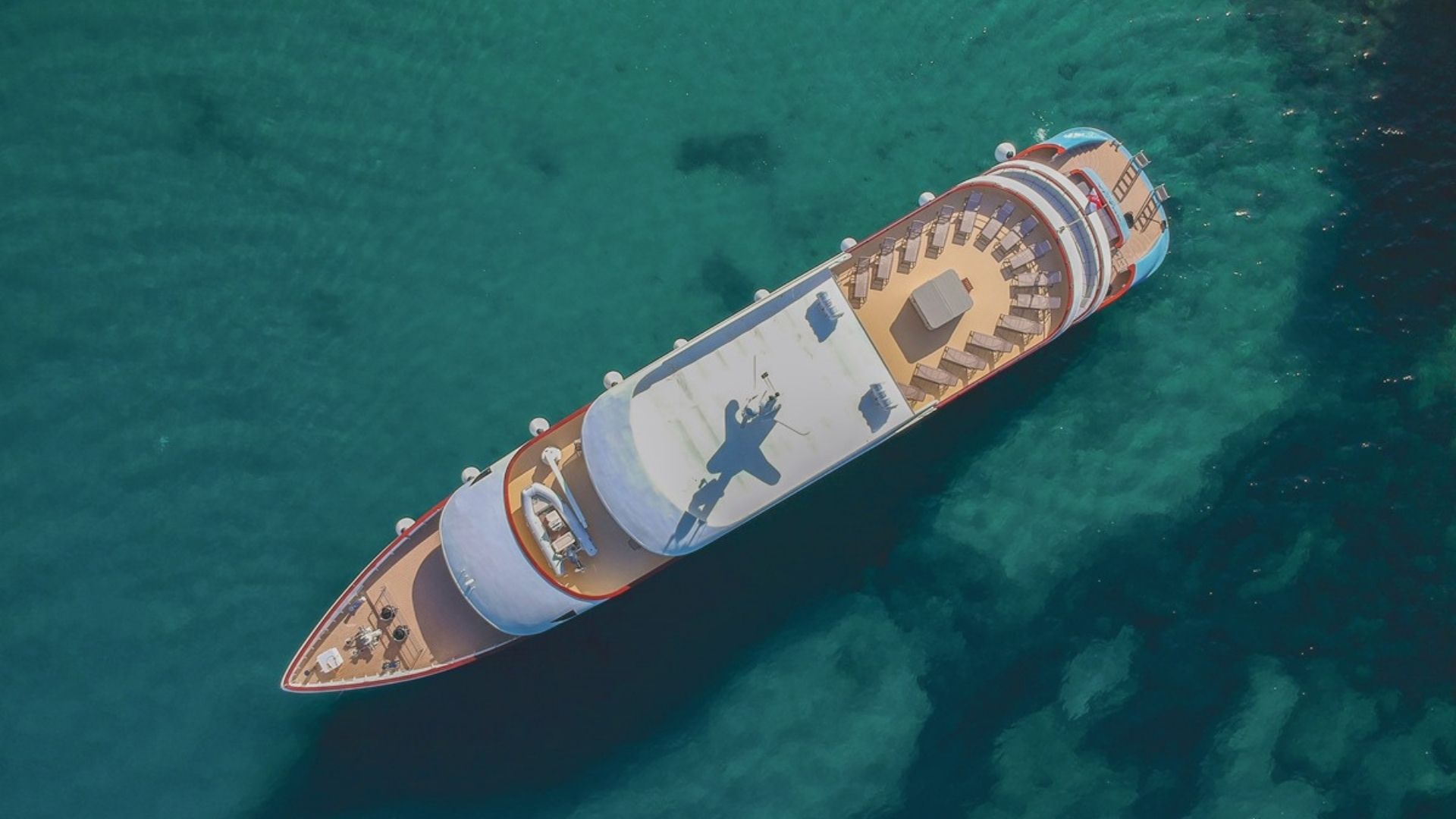"OHANA", a 2020 Custom 49m motor yacht for charter, aerial