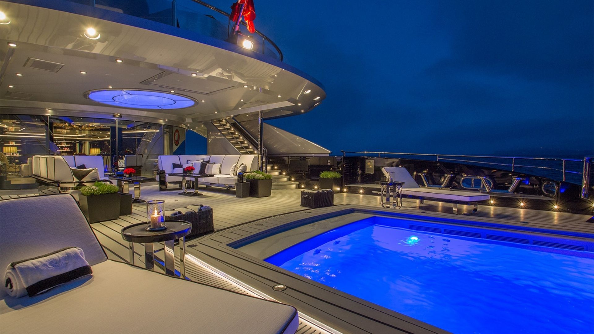 "OKTO", a 2014 ISA Yachts 66.4m motor yacht for charter, pool
