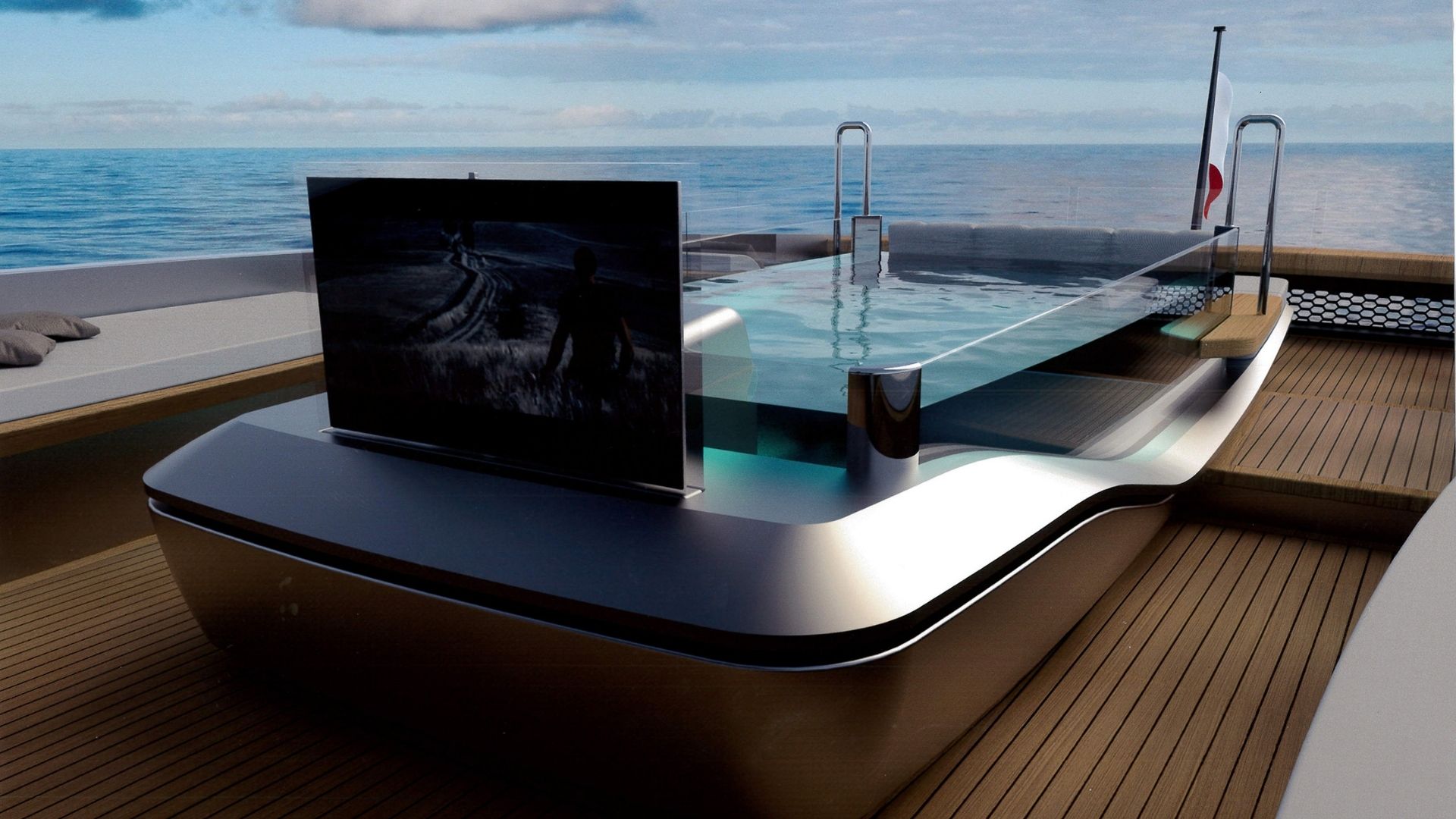 "PANAM", a 2021 Baglietto 39.8m motor yacht for charter, flybridge pool