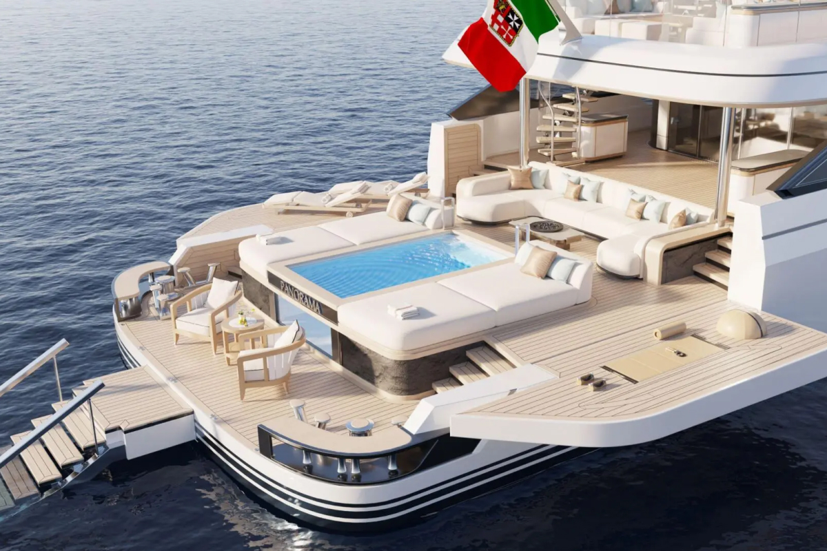 PANORAMA 50, a 2030 Admiral Yachts 50m motor yacht for sale, aerial