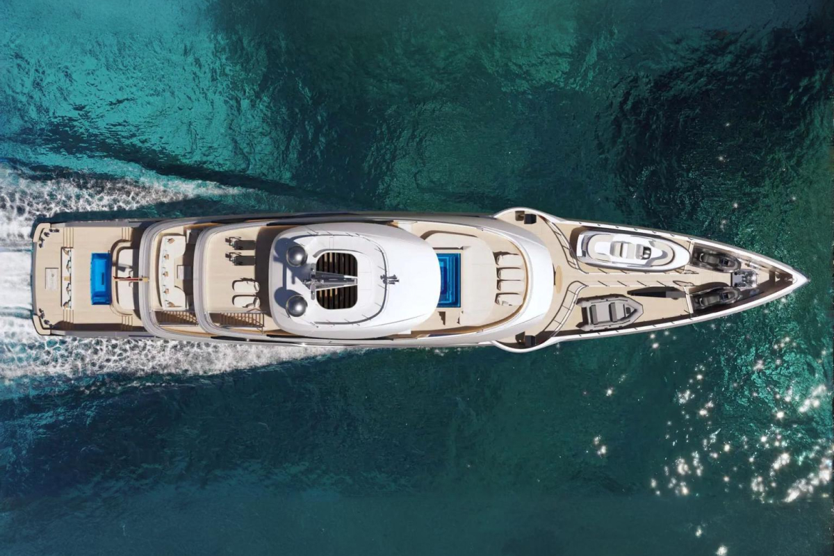 PANORAMA 53, a 2030 Admiral Yachts 53m motor yacht for sale, aerial