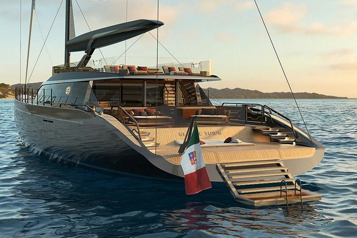 PERINI NAVI 47M SLOOP, a 2028 Perini Navi 47m sailing yacht for sale, transom