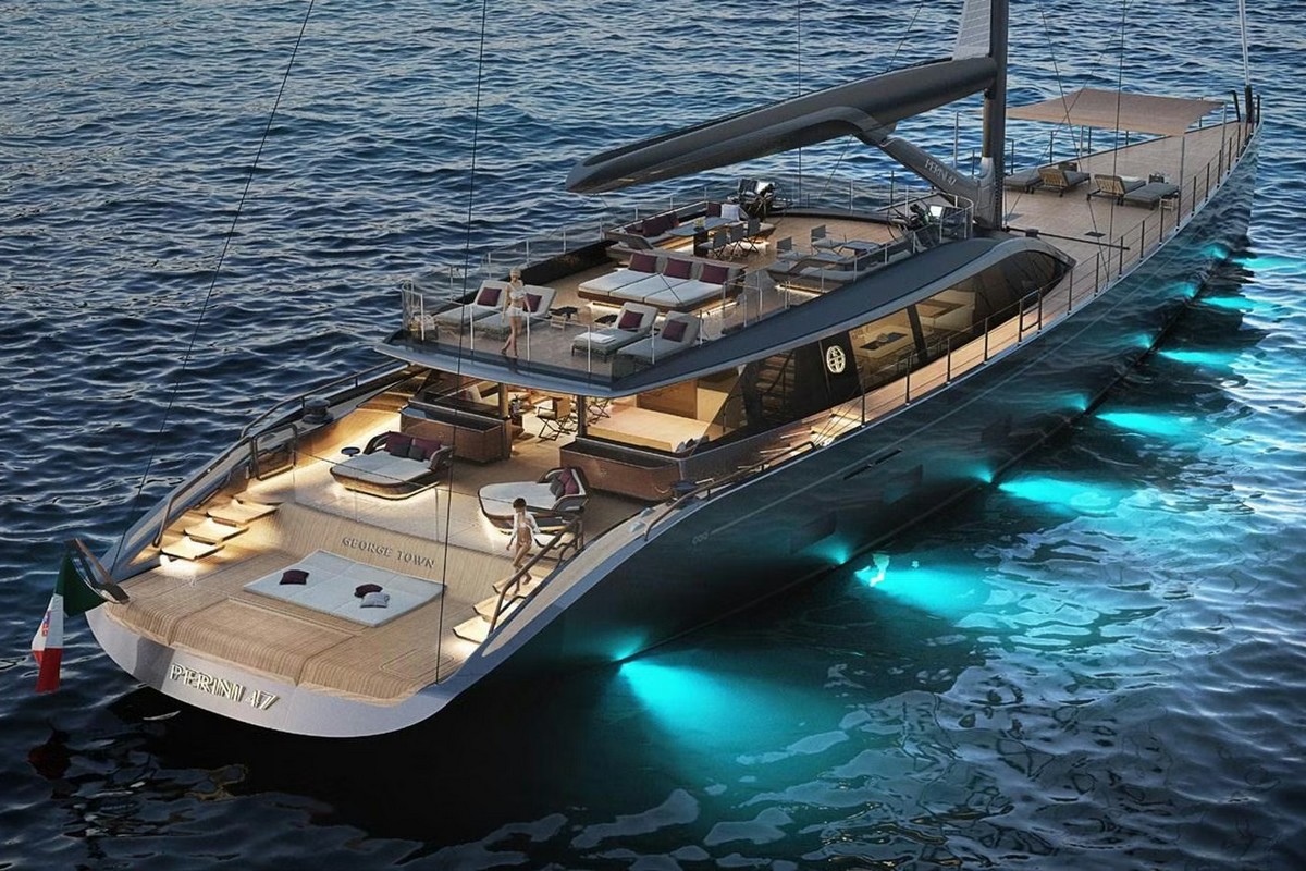 PERINI NAVI 47M SLOOP, a 2028 Perini Navi 47m sailing yacht for sale, aerial