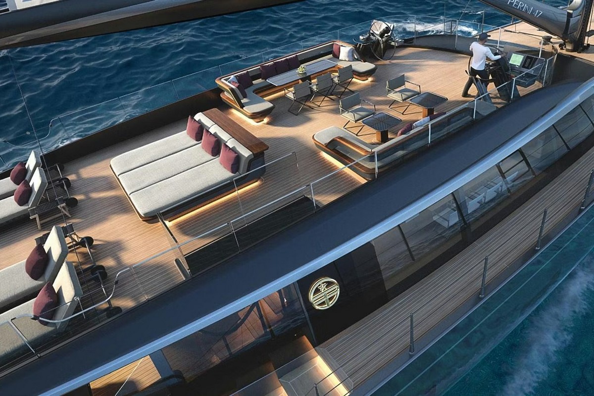 PERINI NAVI 47M SLOOP, a 2028 Perini Navi 47m sailing yacht for sale, aerial