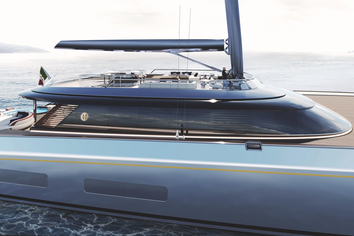 PERINI NAVI 48 CAT, a 2028 Perini Navi 48m catamaran for sale, profile starboard