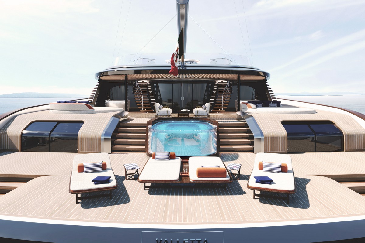 PERINI NAVI 48 CAT, a 2028 Perini Navi 48m catamaran for sale, stern