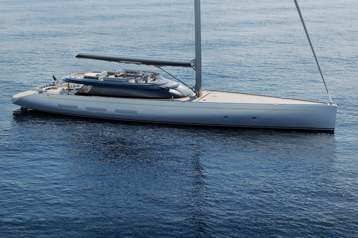 PERINI NAVI 48 CRUISE SLOOP, a 2028 Perini Navi 48m sailing yacht for sale, profile port