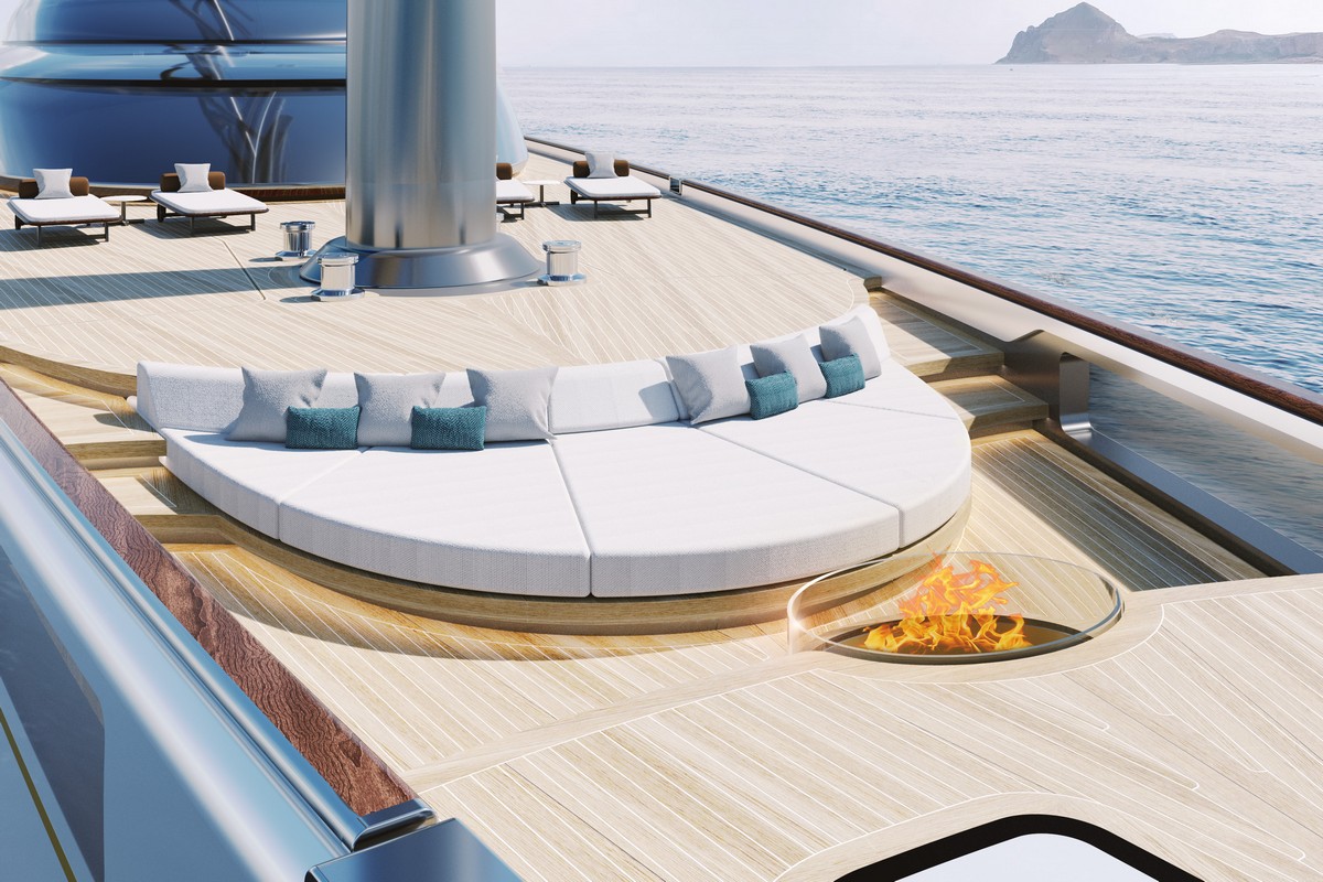 77 FALCON RIG, a 2028 Perini Navi 77m sailing yacht for sale, deck lounge