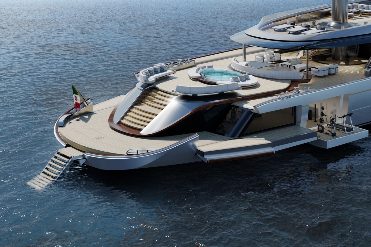 77 FALCON RIG, a 2028 Perini Navi 77m sailing yacht for sale, stern
