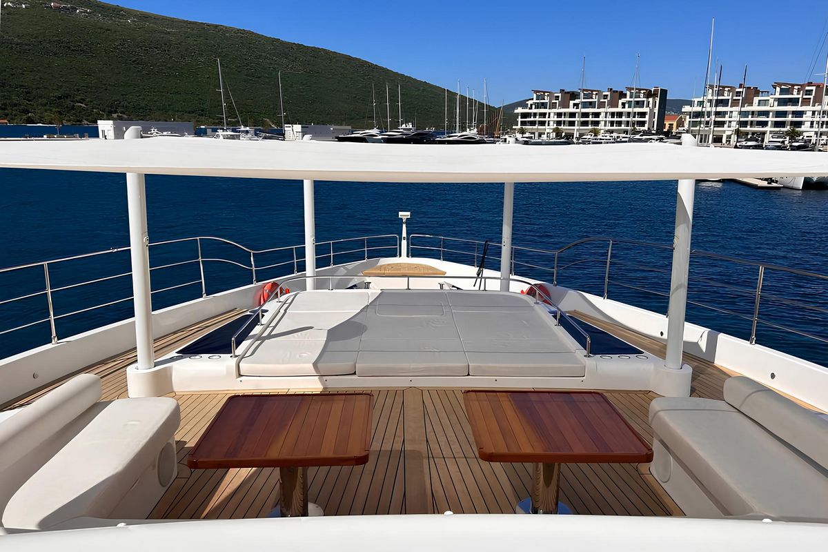 "PITERLAND II", a 2019 Gulf Craft 33.05m motor yacht for sale, bow lounge