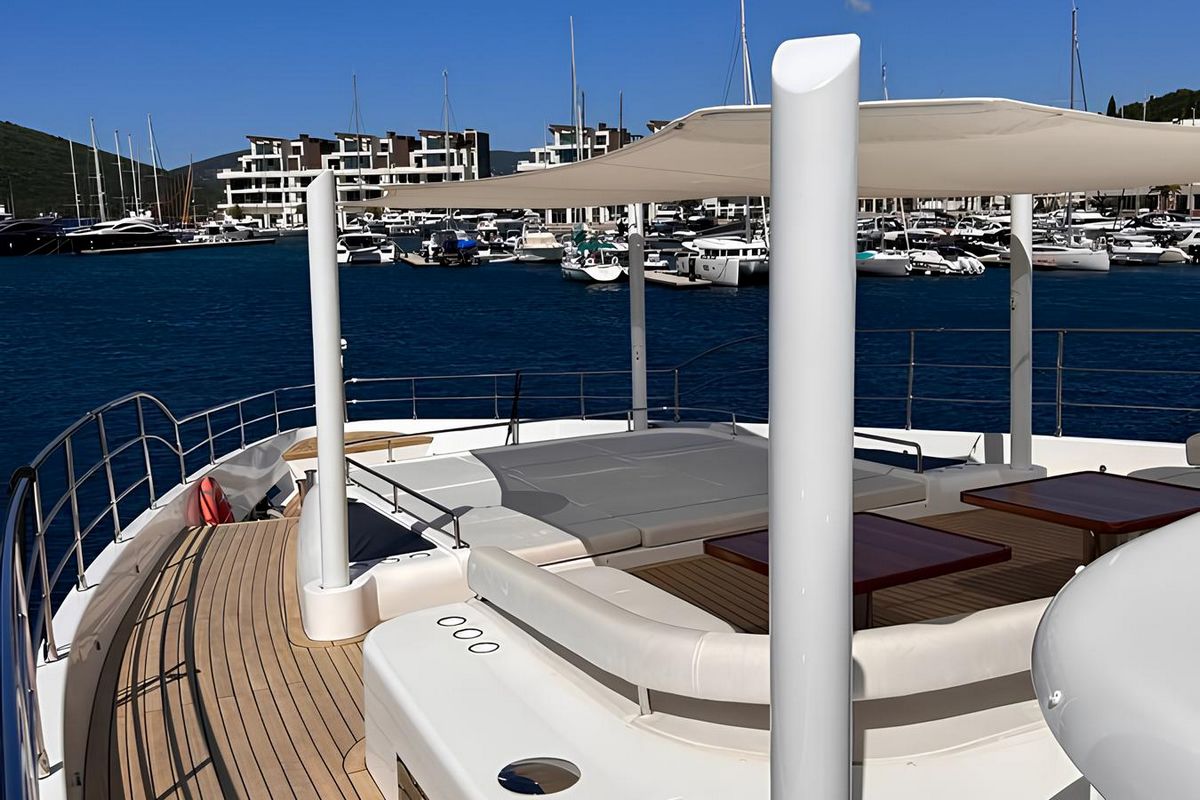 "PITERLAND II", a 2019 Gulf Craft 33.05m motor yacht for sale, bow lounge