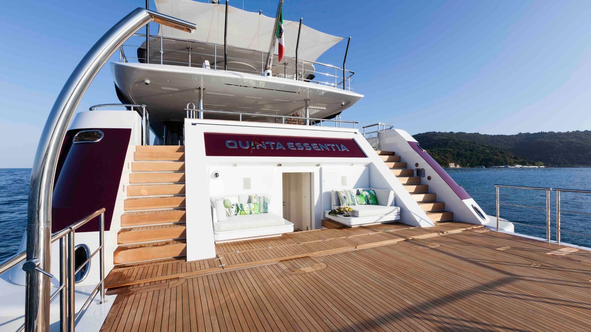 "QUINTA ESSENTIA", a 2016 Admiral Yachts 55m motor yacht for charter, beach club