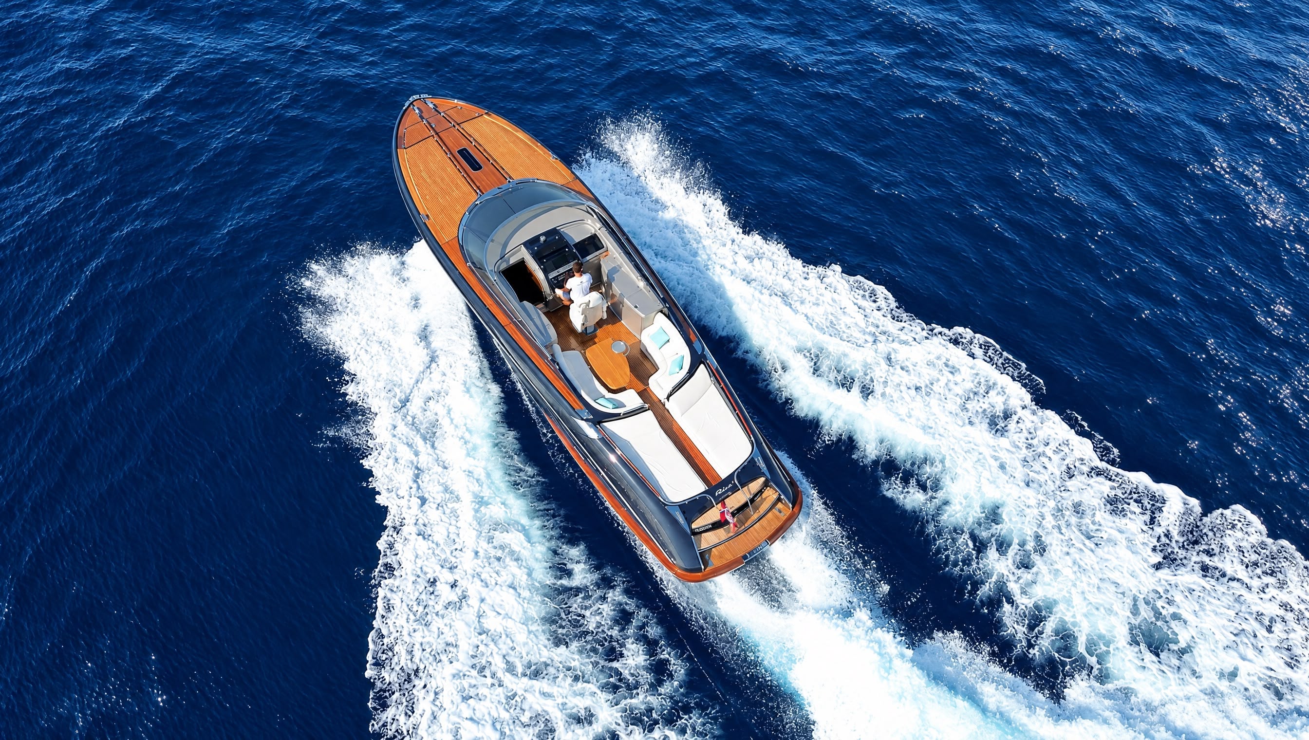 "RIVA 44 RIVARAMA", a 2011 Riva 13.4m motor yacht for sale, aerial