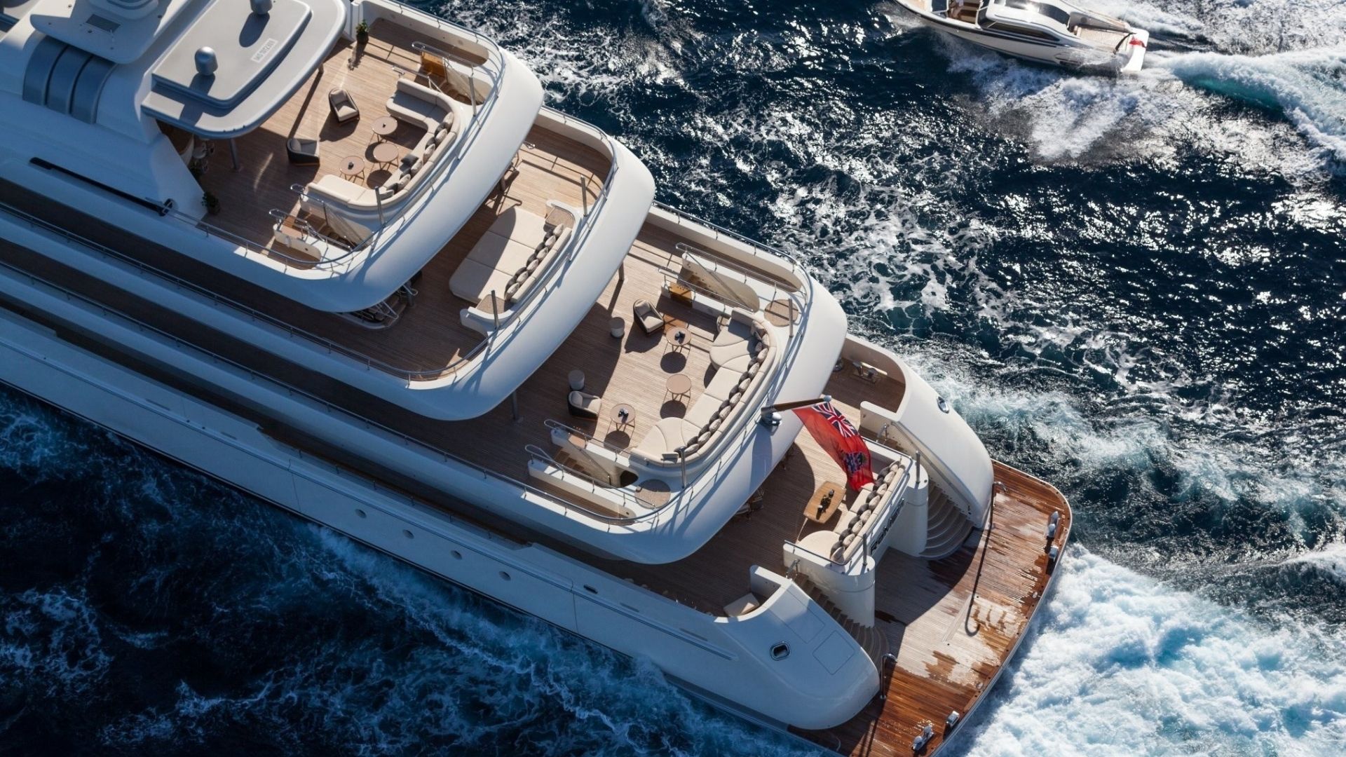 "ROMEA", a 2015 Abeking & Rasmussen 81.8m motor yacht for charter, aerial