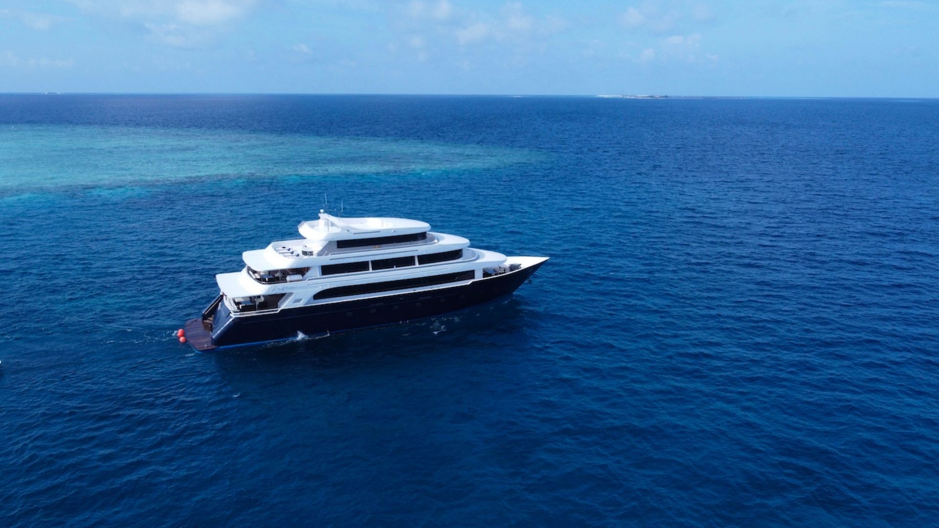 "SAFIRA", a 2017 Custom 43.35m motor yacht for charter, aerial