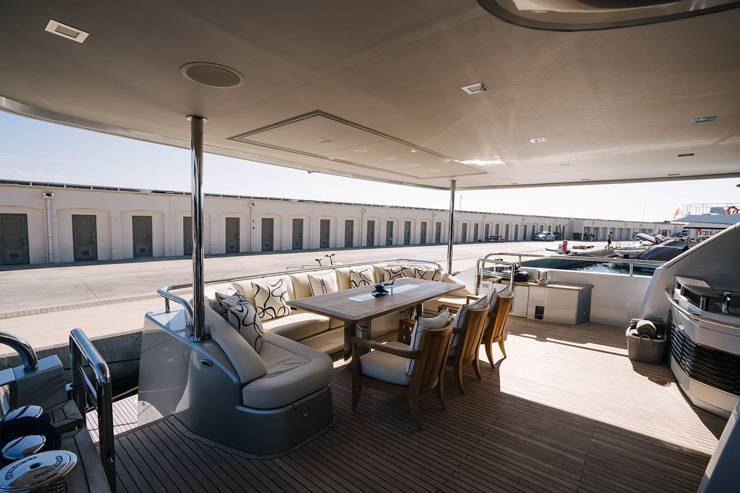 SEABEACH, a 2013 Princess 32m motor yacht for sale with Smart Yachts, aft deck